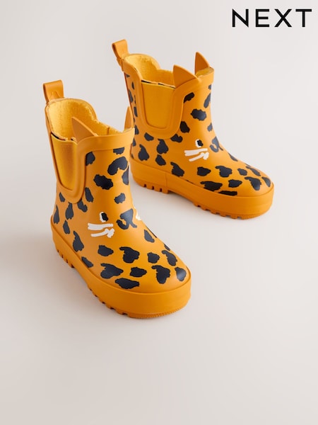 Yellow Leopard Print Ankle Wellies (H50595) | €21 - €25
