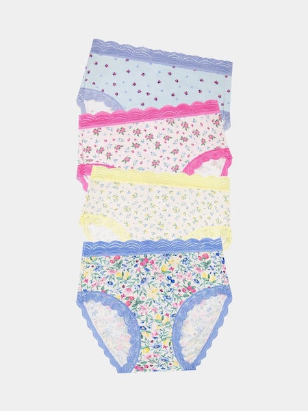 Stripe & Stare Blue High Rise Knickers 4 Pack (H50811) | ₪80