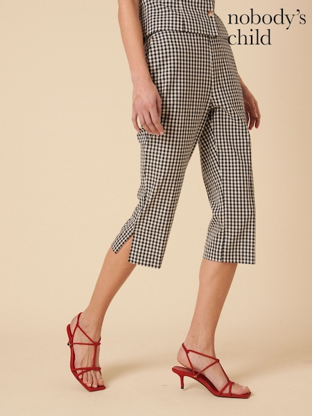 Nobodys Child Grey Ollie Gingham Capri Trousers (H50820) | €87