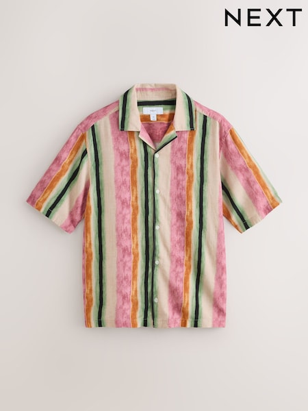 Pink Watercolour Stripe Short Sleeve Shirt (H50847) | €42