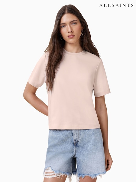AllSaints Pink 100% Organic Cotton Lisa T-Shirt (H50882) | ₪226