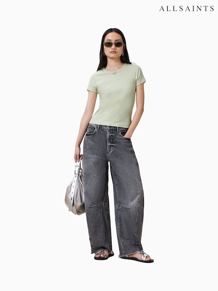 AllSaints Green 100% Organic Cotton Stevie T-Shirt (H50896) | 173 QAR
