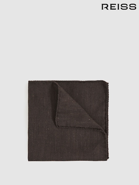 Reiss Celso Silk Blend Herringbone Pocket Square (H50983) | 314 LEI