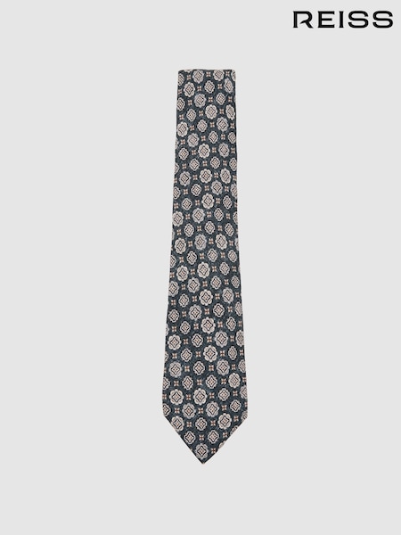 Reiss Maximo Silk Medallion Print Tie (H50985) | 561 LEI