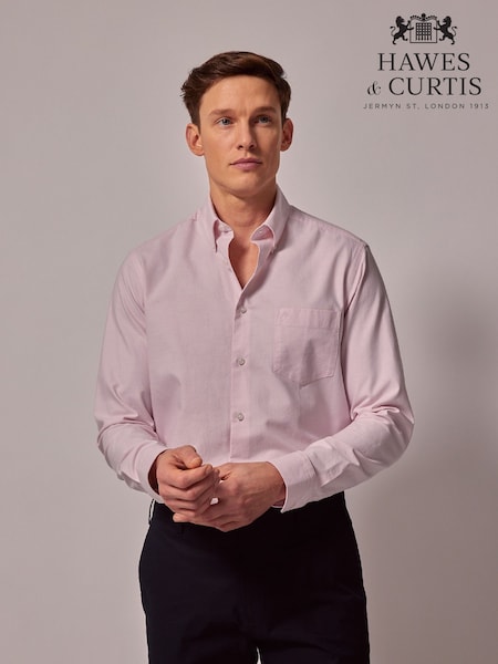 Hawes & Curtis Pink Oxford 100% Cotton Shirt (H51026) | AED379