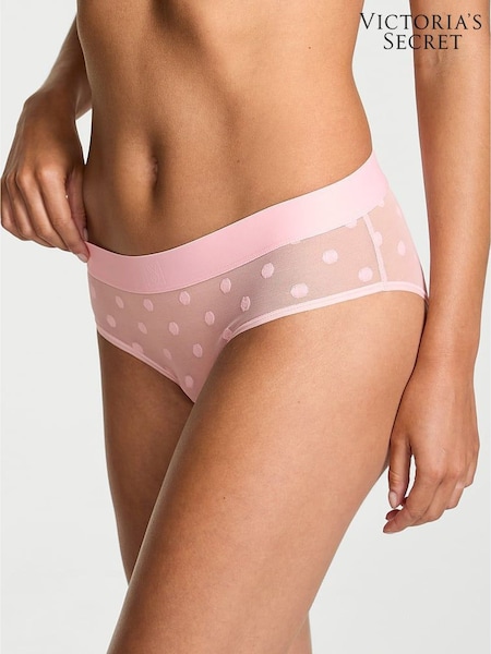 Victoria's Secret Pretty Blossom Dot Pink Hipster Sheer Logo Knickers (H51101) | €11.50