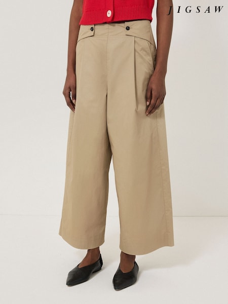 Jigsaw Wide Leg 100% Cotton Trousers (H51146) | ‏679‏₪