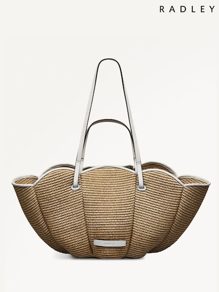 Radley London Large The Lily Raffia Open-Top Tote Brown Bag (H51290) | 1,780 LEI