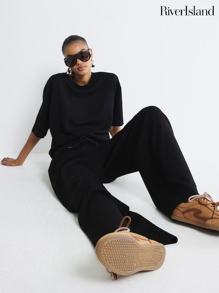 River Island Black Premium Wide Leg Joggers (H51342) | 1,742 UAH