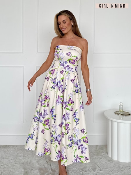 Girl In Mind Yellow Danni Strapless Bandeau Midi Dress (H51400) | €71