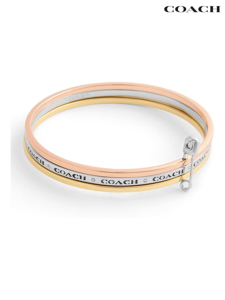 COACH Gold Tone Signature Safety Pin Bangle (H51441) | €250