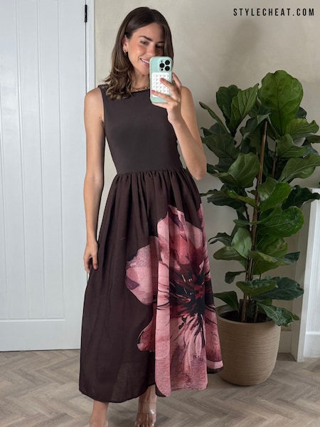 Style Cheat Brown Rhoda 2-in-1 Jersey Mix Dress (H51444) | € 81