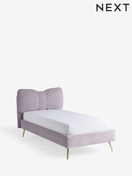 Fine Chenille Lilac Purple Bow Single Bed Frame (H51446) | €460