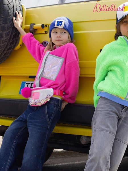 Borg Fleece Jacket With Glitter (H51464) | AED344 - AED379