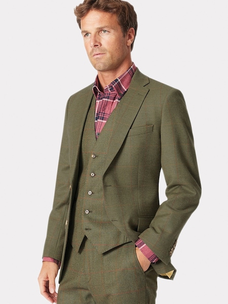 Brook Taverner Green Wool Check Suit Jacket (H51536) | €253