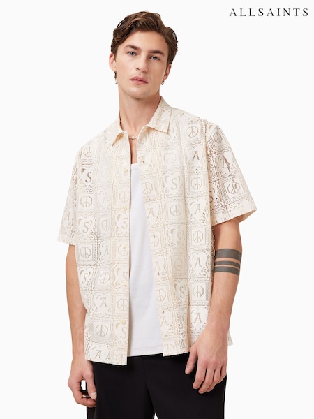 AllSaints White Netley Short Sleeve Shirt (H51590) | €171