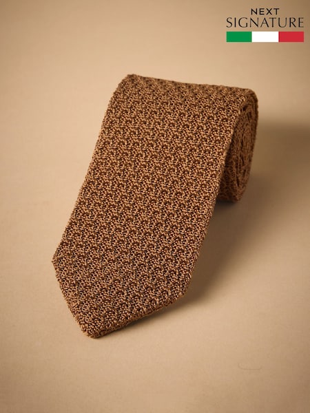 Ochre Yellow Signature Italian Silk Textured Tie (H51613) | €32