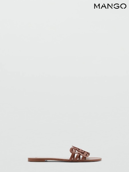 Mango Brown Leather Sandals (H51726) | €59