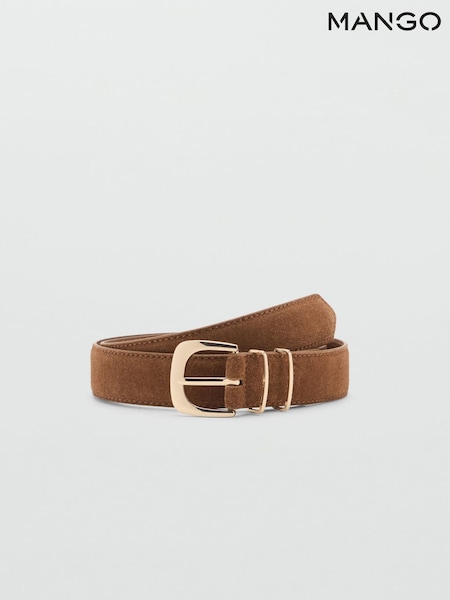 Mango Brown Suede Leather Belt (H51737) | €29