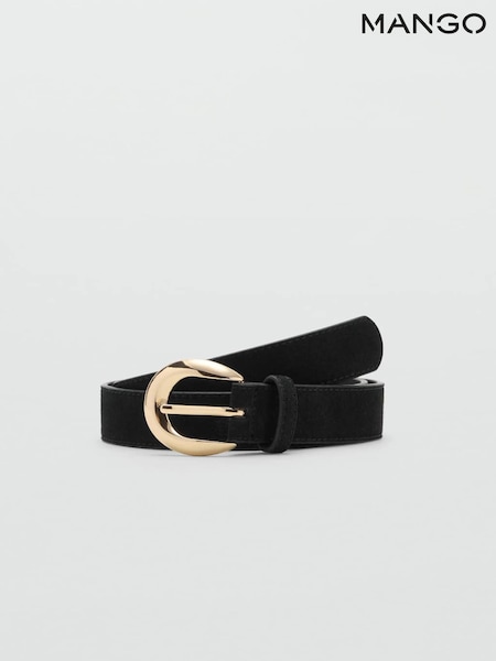 Mango Black Gold Buckle Leather Belt (H51747) | €29