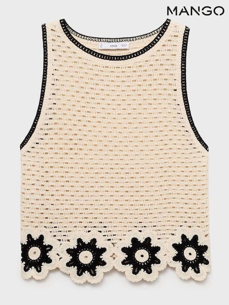 Mango Cream Crochet Vest Top (H51749) | €45