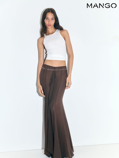 Mango Brown Ruffle Maxi Skirt (H51753) | €114
