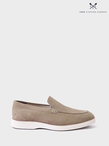 Crew Clothing Brown Suede Leather 100% Cotton Loafers (H51819) | AED518