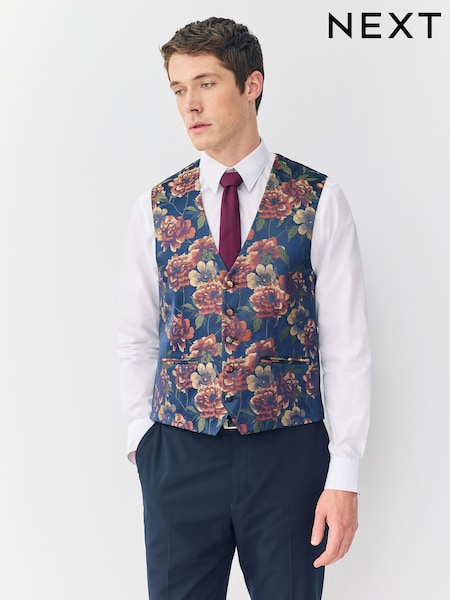 Navy Design Waistcoat (H51860) | €53
