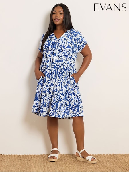 Evans Purple Jersey Crepe Swing Dress (H51901) | €53