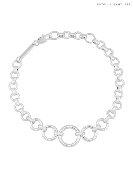 Estella Bartlett Silver Tone Graduated Round Link Chain Bracelet (H52011) | €58