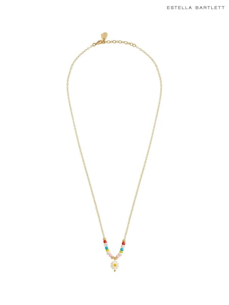 Estella Bartlett Gold Tone Flower Shell Beaded Necklace (H52021) | €32
