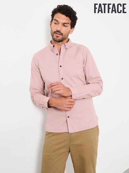 FatFace Marlow Pale Pink Long Sleeve Plain Shirt (H52101) | AED288