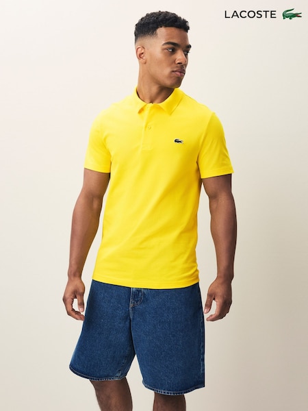 Lacoste Regular Fit Yellow Cotton Blend Ottoman Polo Shirt (H52147) | €101