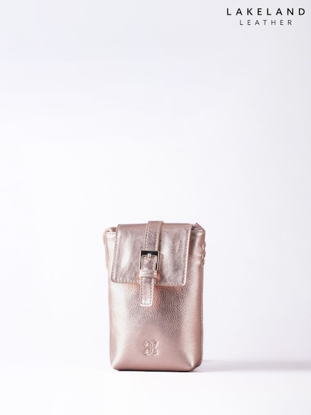 מטאלי - Lakeland Leather Tarnly Cross-Body Phone Pouch Bag (H52157) | ‏176‏₪