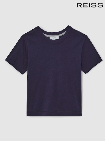 Reiss Navy Belle Cotton Crew-Neck T-Shirt (H52161) | €15