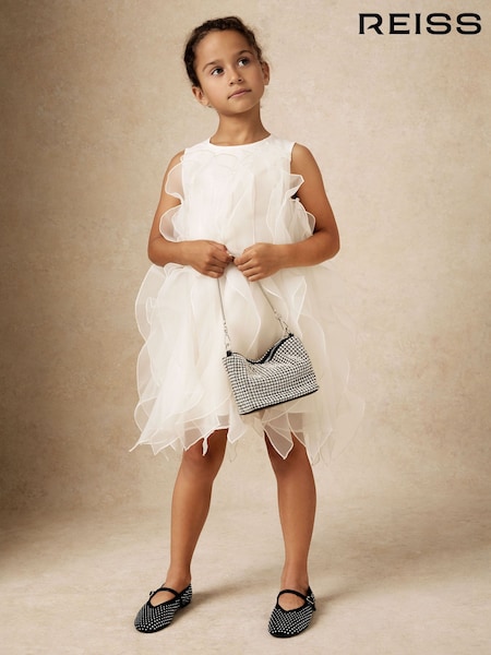 Reiss Ivory Ellenora Ruffle Organza Dress (H52189) | 662 QAR
