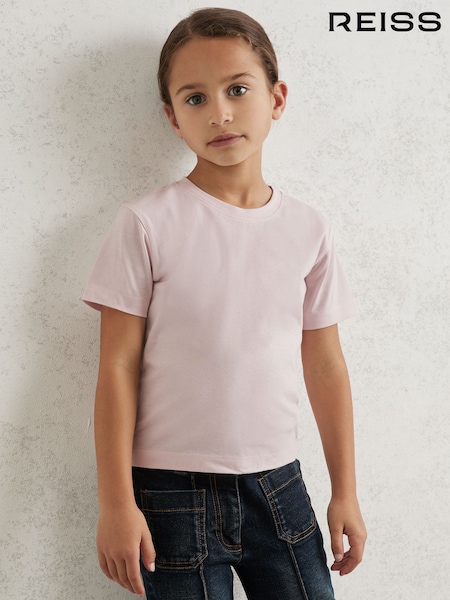 Reiss Pink Belle Cotton Crew Neck T-Shirt (H52203) | €15