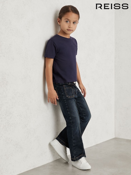 Reiss Navy Belle Cotton Crew Neck T-Shirt (H52213) | €15