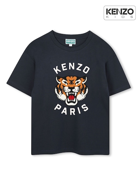 Kenzo Kids Tiger Graphic Logo Short Sleeve T-Shirt (H52228) | 322 QAR - 421 QAR