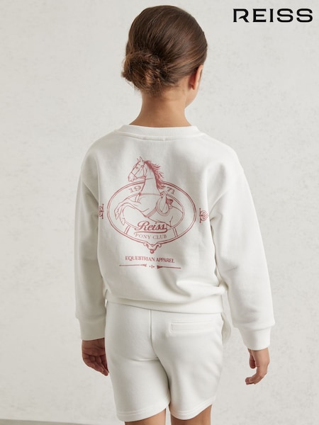 Reiss Ecru Candy Pony Club Sweatshirt and Shorts Set (H52230) | €104