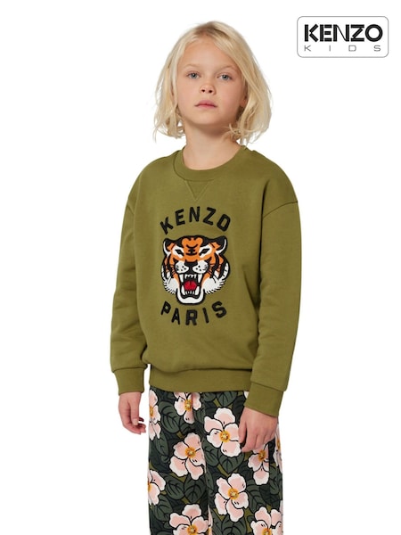 KENZO KIDS Embroidered Tiger Graphic Logo Textured Sweatshirt (H52236) | 668 QAR - 1,064 QAR