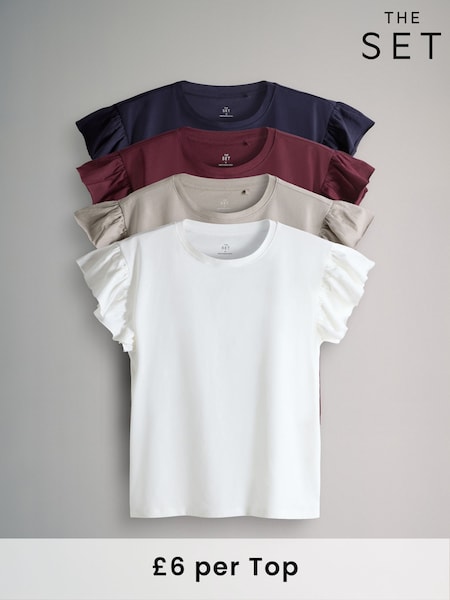 The Set 4 Pack Ruffle Short Sleeve T-Shirts (H52242) | 37 €
