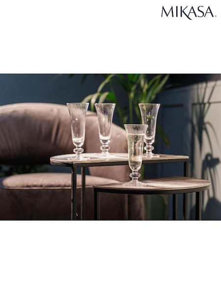 Mikasa 4 Pack Clear Salerno Short-Stem Crystal Champagne Flutes (H52249) | €40