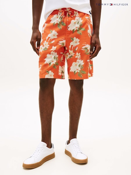Tommy Hilfiger Orange Washed Cotton Shorts (H52325) | €129