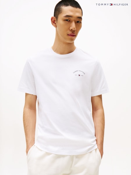 Tommy Hilfiger White Regular Fit Short Sleeve T-Shirt (H52344) | R$ 545