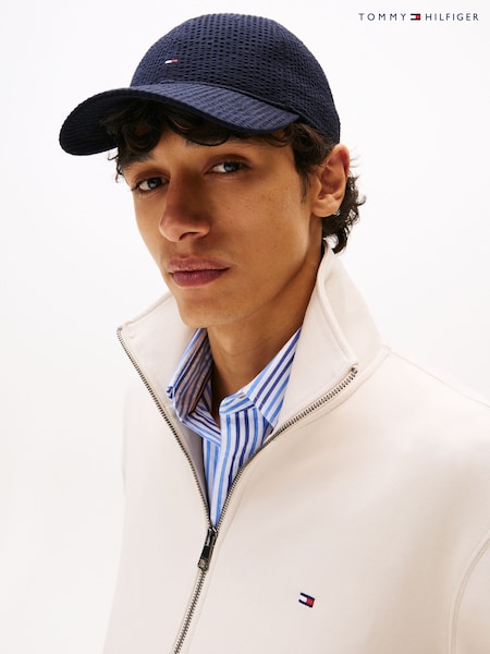 Tommy Hilfiger Blue Hilfiger Flag Seersucker Baseball Cap (H52354) | €60