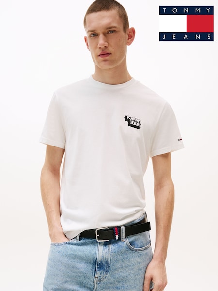 Tommy Jeans White Slim Stack Logo T-Shirt (H52381) | R$ 295