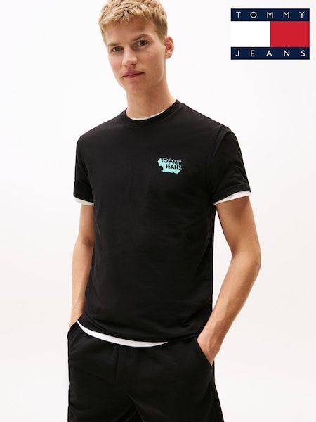 Tommy Jeans Black Slim Stack Logo T-Shirt (H52384) | R$ 295