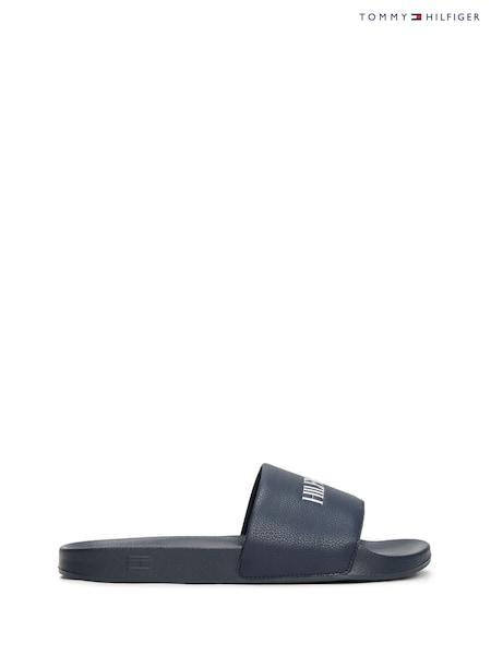 Tommy Hilfiger Blue Embossed Logo Pool Sliders (H52387) | €64