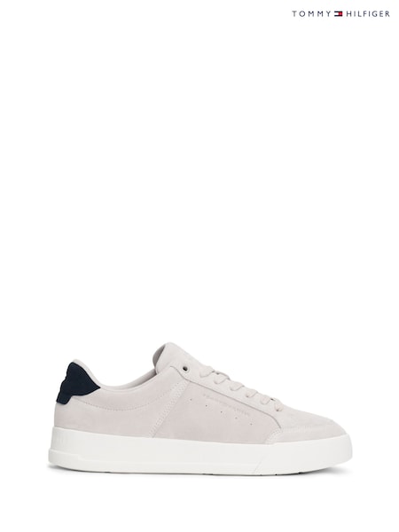 Tommy Hilfiger Grey Suede Chunky Sole Court Trainers (H52388) | €133